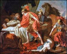 Achille dépose le cadavre d’Hector aux pieds du corps de Patrocl